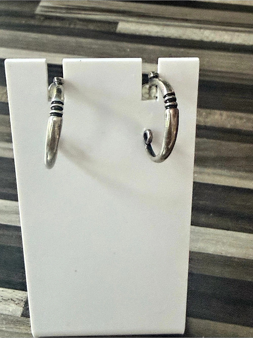 Sterling Silver 925 Twisted 3/4 Inch Hoop Curl Earrings #585